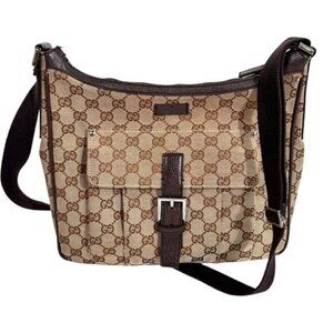 Gucci Brown and Tan Messenger Bag